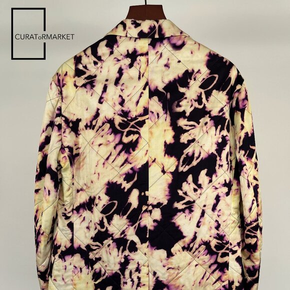 Dries Van Noten: RARE Psychedelic Quilted Tie Dye Print Blunt Blazer FW22 - Picture 14 of 16